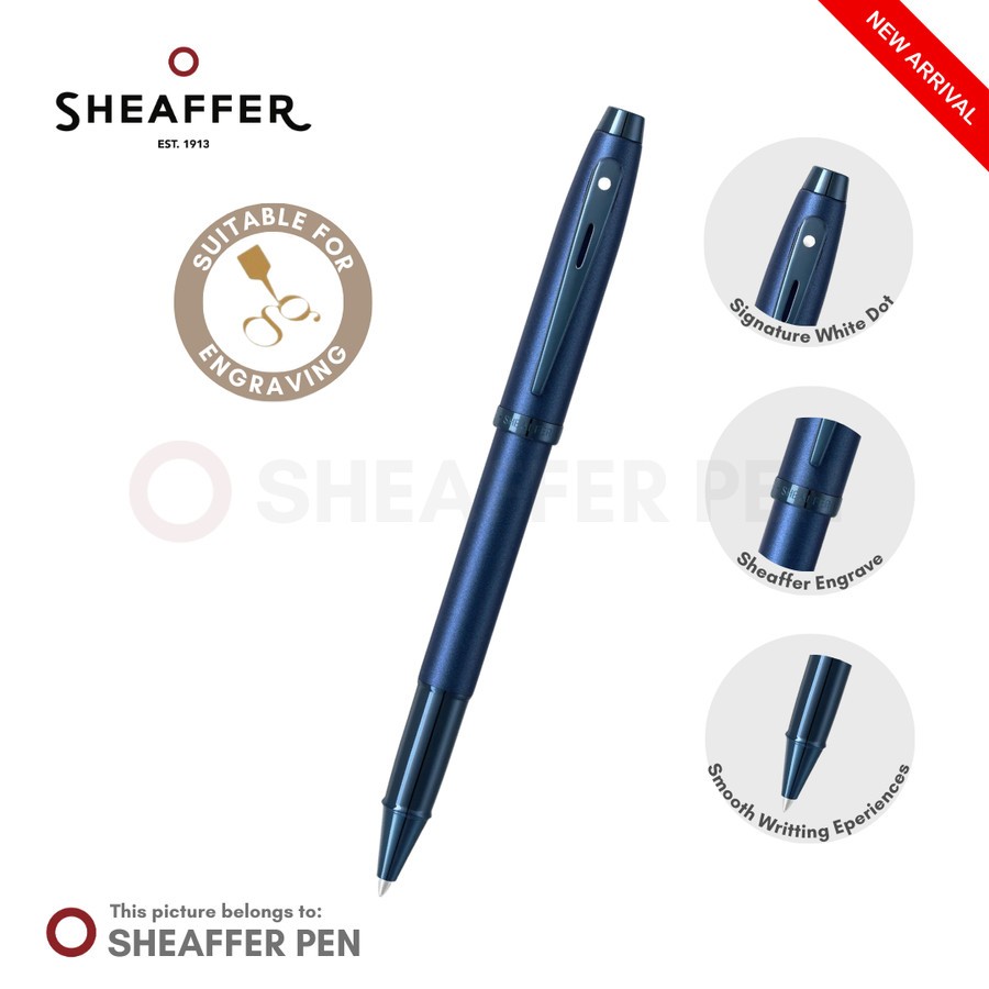

Sheaffer® 100 Satin Blue With PVD Blue Trim Rollerball Pen