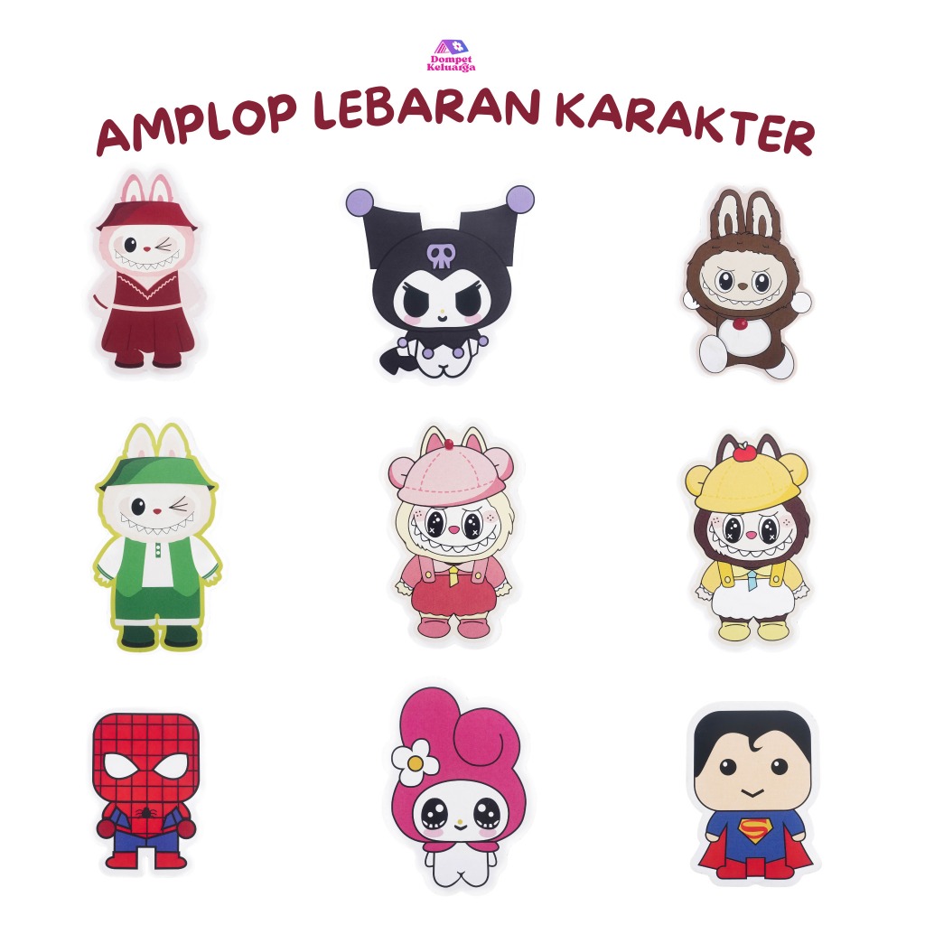 

Amplop Lebaran Karakter Labubu Amplop THR isi 5 lembar
