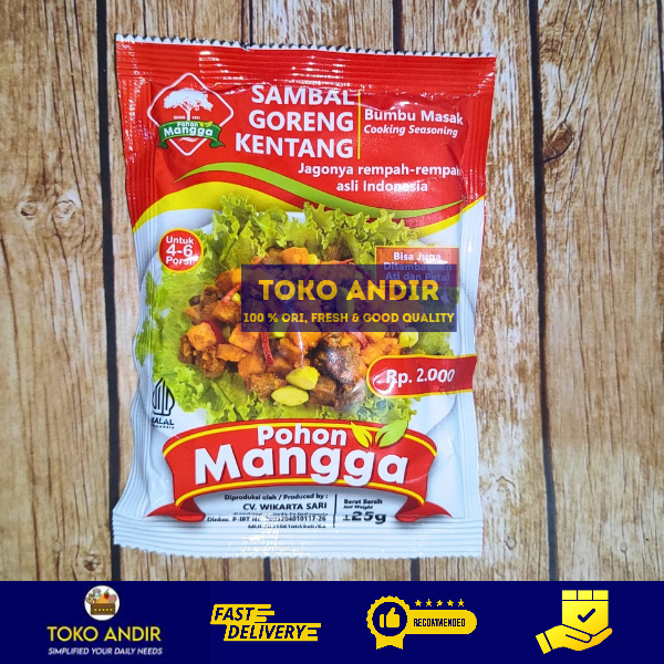 

Pohon Mangga Sambal Goreng Kentang Per Sachet 25gr