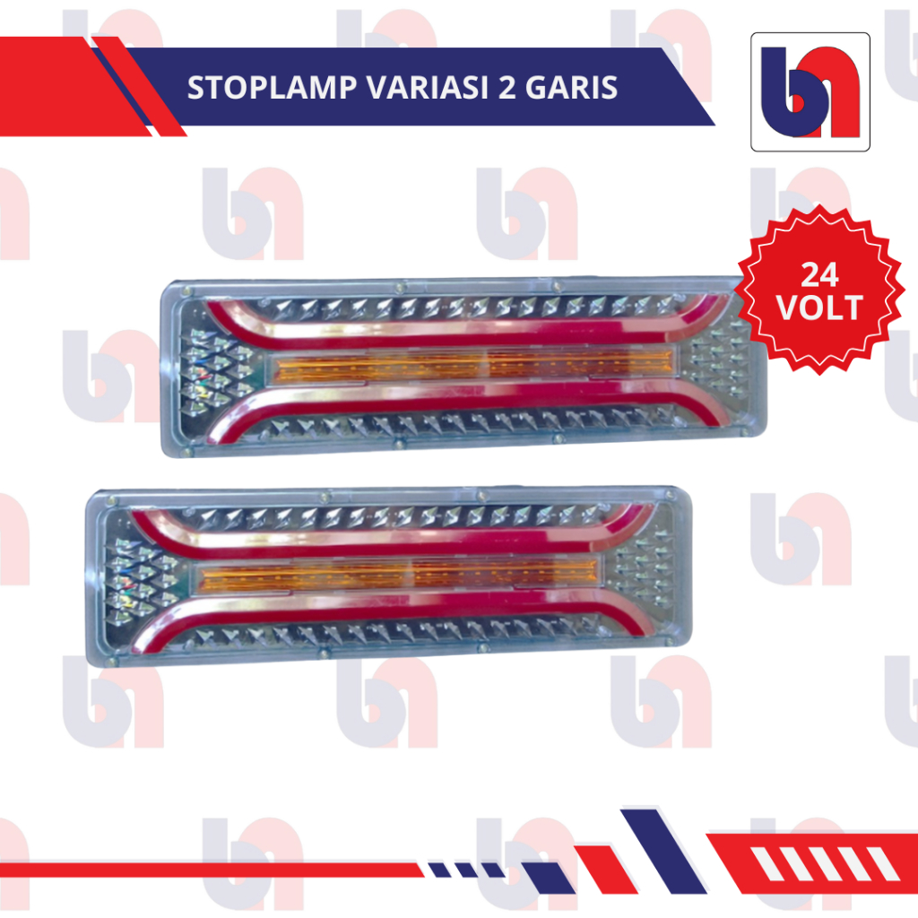 Stoplamp LED Variasi 2Garis 24Volt 47Cm Lampu Rem Belakang Truk Mitsubushi Fuso Colt Diesel Canter T