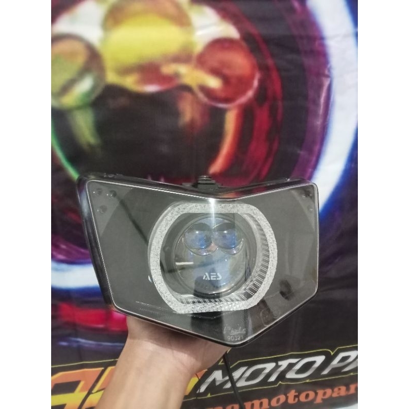 Lampu Depan Biled Ninja RR New Biled AES Turbo SE DLB uk 2,5inch set Shroud RGB Reflektor Ninja RR N