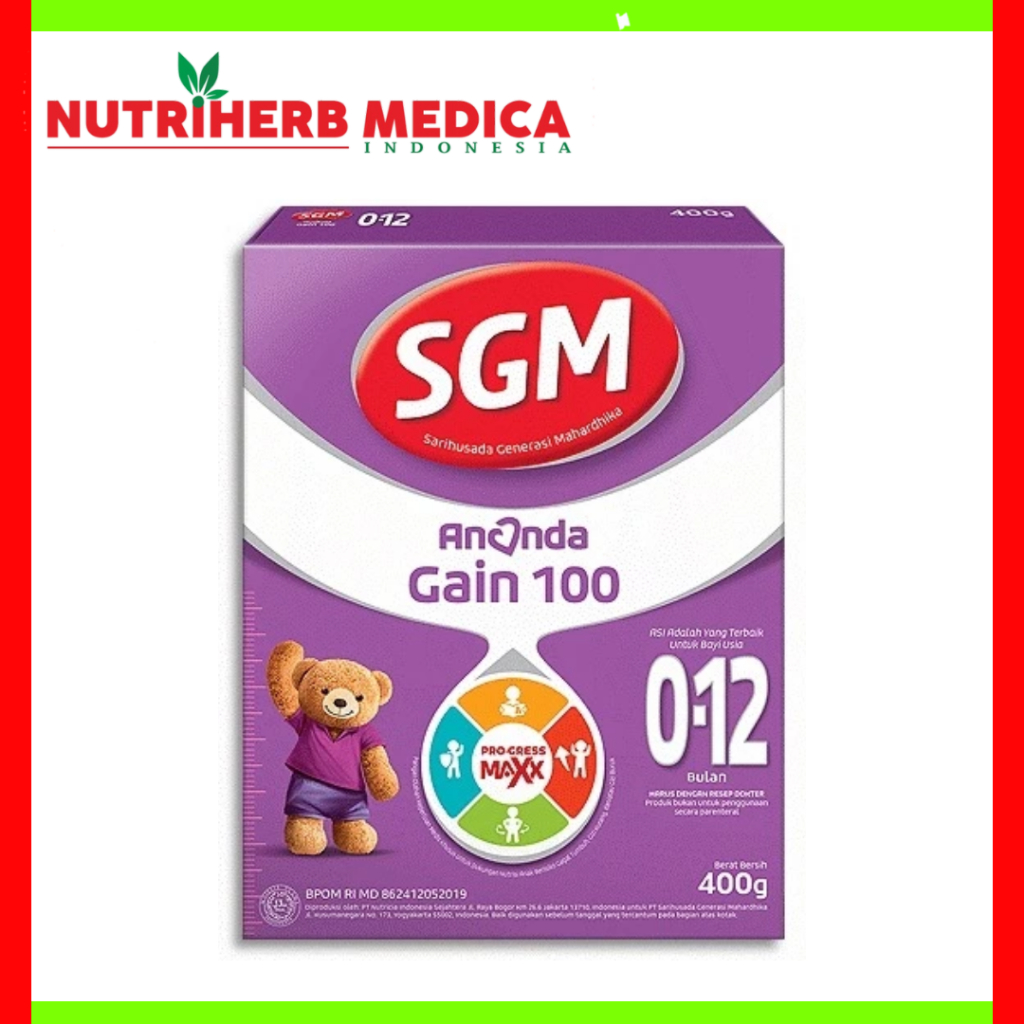 SGM Ananda Gain 100 400 GR 0-12 Bulan / SGM Gain 100 0-12 Bulan AnandaGain 400g Susu Formula Bayi