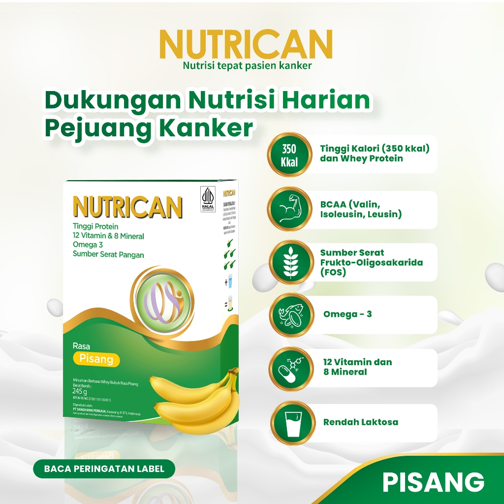 

Nutrican Pisang 245gr - Nutrisi Tinggi Energi dan Protein
