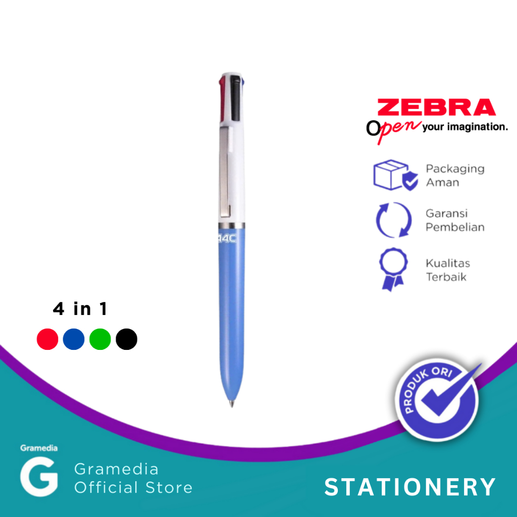 

Zebra - Bolpoin 4 Pen In 1 Warna Blue Barel