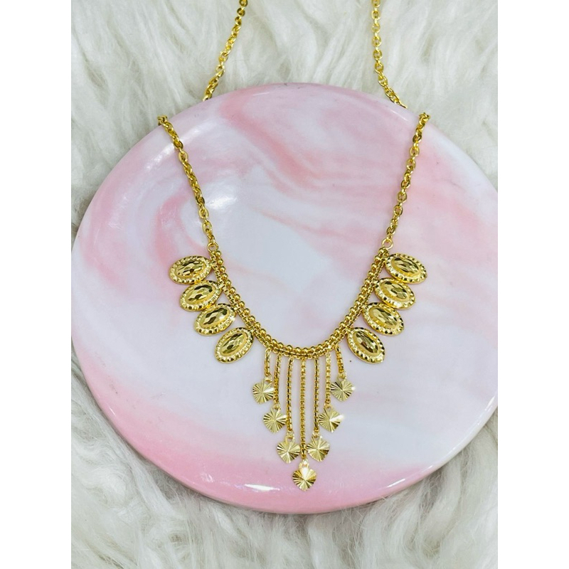 kalung fancy rumbai rumbai edisi terbaru mewah emas asli kadar 700