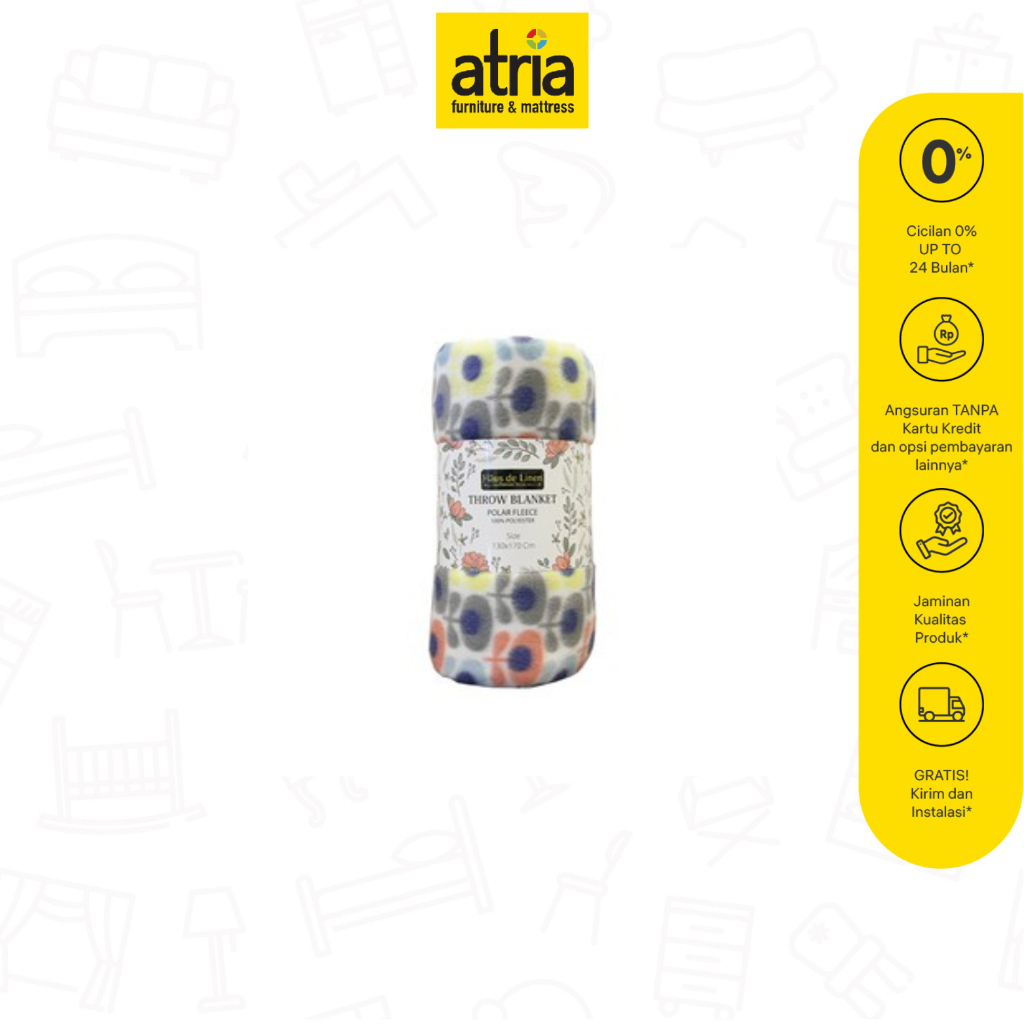 Selimut Microfiber Atria Haus De Linen Throw Blanket