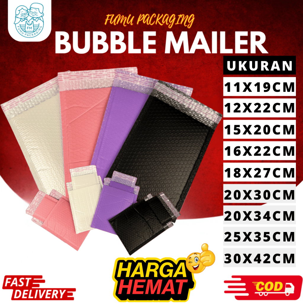 

Bubble Mailer 30x42cm / Amplop Bubble Putih / Bubble Packing / kantong Bubble Mailer