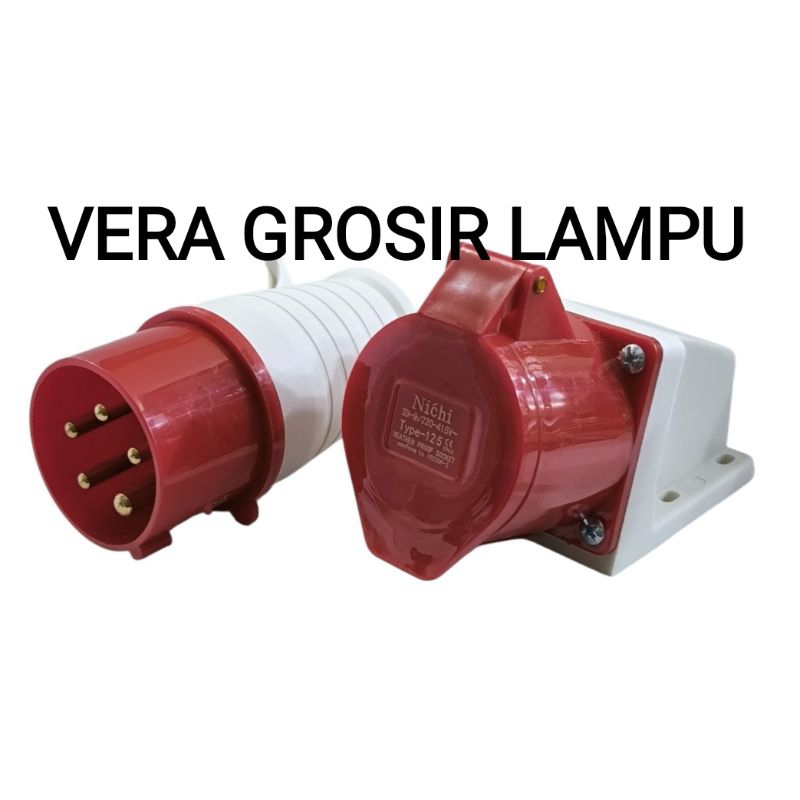 Nichi stop kontak 3 pas 5 pin 32A / Industrial plug socket 3 pas 5 pin 32A
