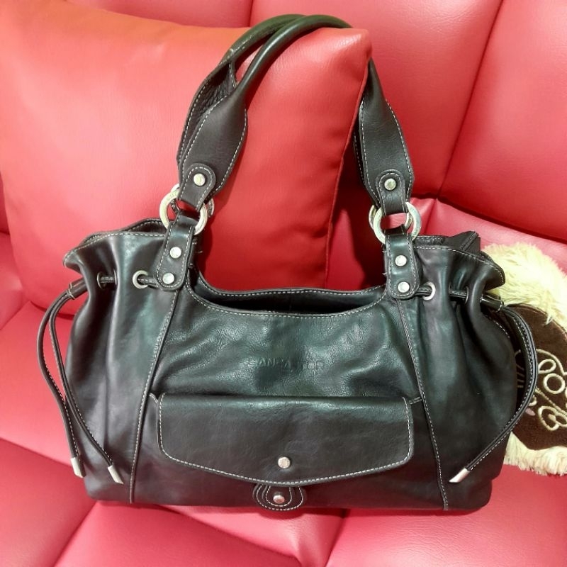 Tas Hobo Kulit Asli Lancaster Paris Vintage Cabas RARE Preloved