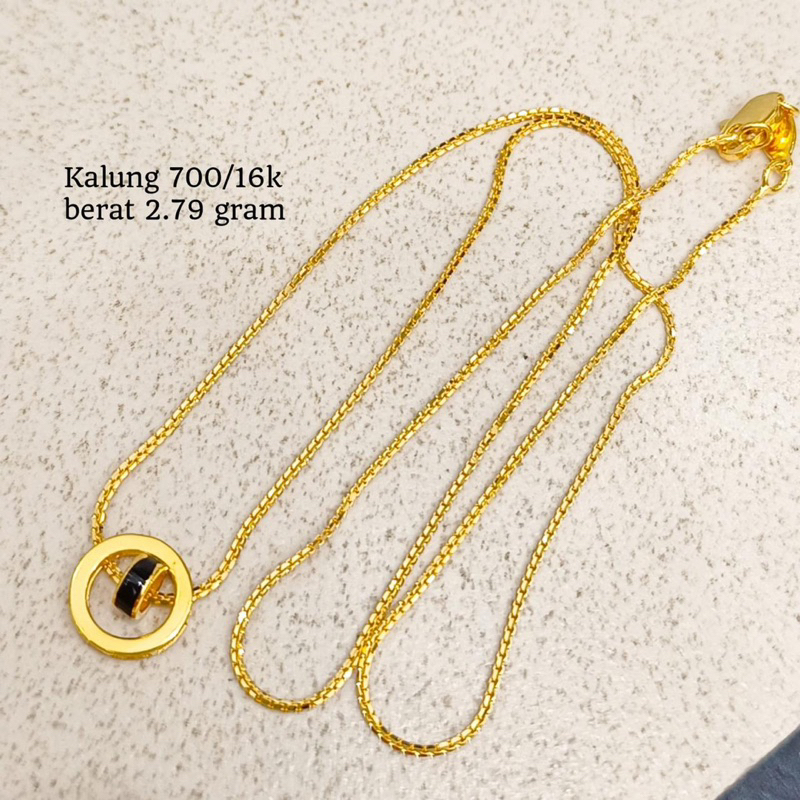 kalung minimalis model branded model ring black edition emas asli kadar 700