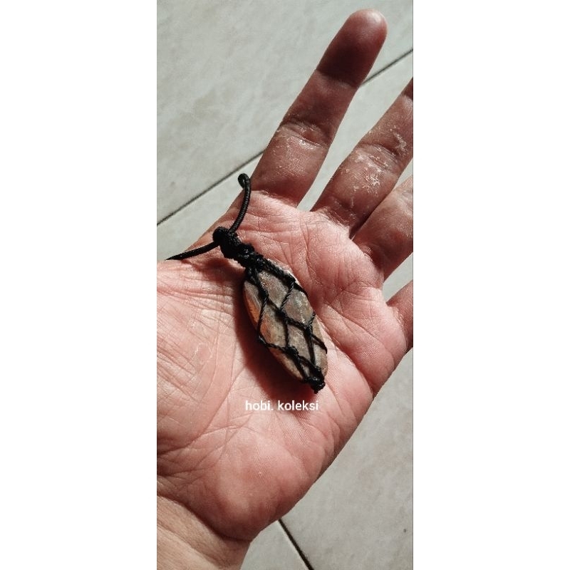 Koleksi Kalung Liontin Batu Akik Tapak Jalak Original Alam Uratnya Timbul Batu Tua