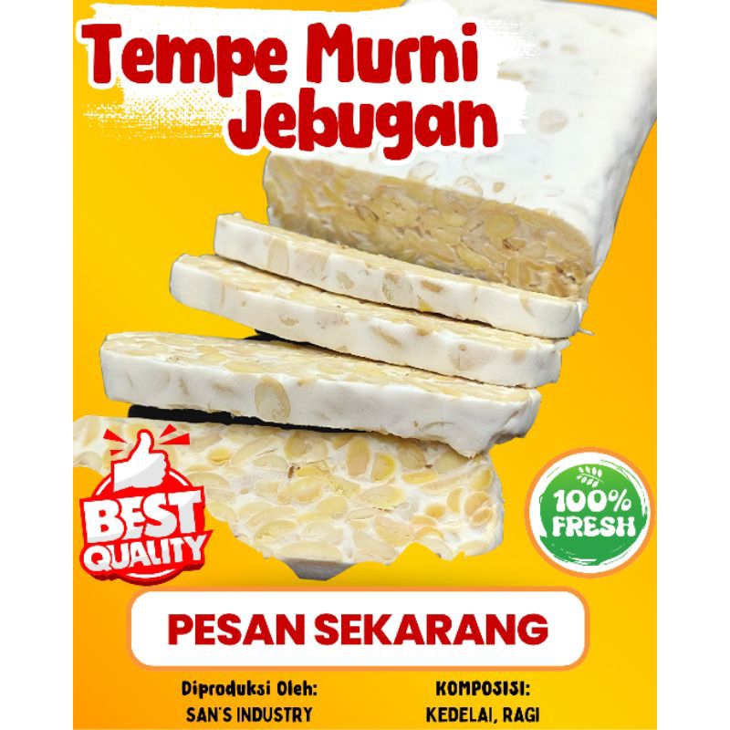 

Tempe Murni Jebugan: Tempe Besar Kedelai Asli dengan Rasa Khas 1 bungkus