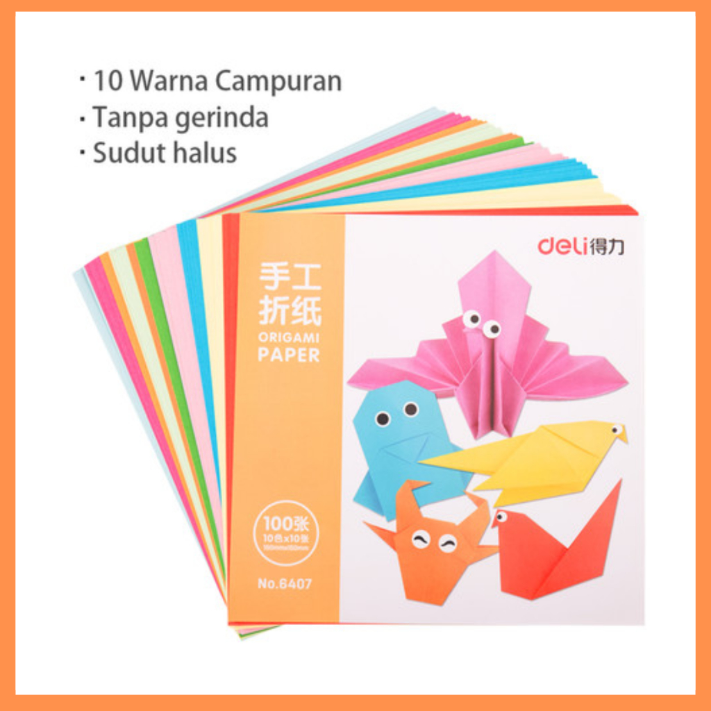 

DELI Kertas origami ukuran 15x15 sepak isi 100 lembar Y015