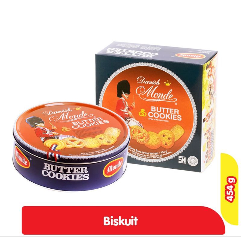 Monde Biscuit blue shell kecil butter cookies kaleng 454gram 454g 454 gram 454gr