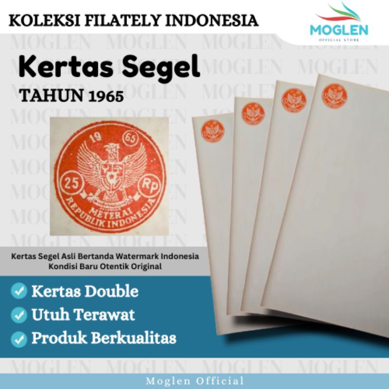 

Kertas Segel Tahun 1965 Double Slide Asli Original