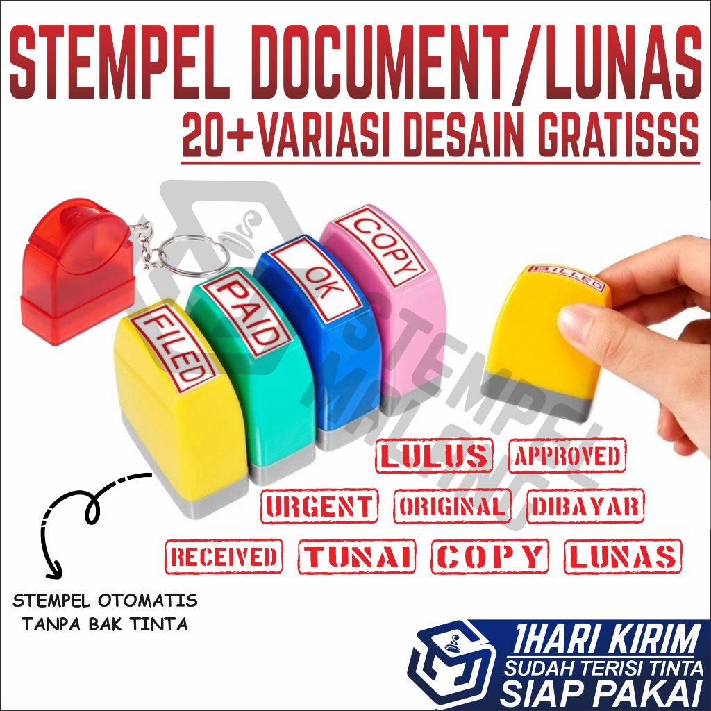 

STEMPEL LUNAS/DONE/ASLI/TUNAI/STAMPEL GANTUNGAN KUNCI MINI OTOMATIS