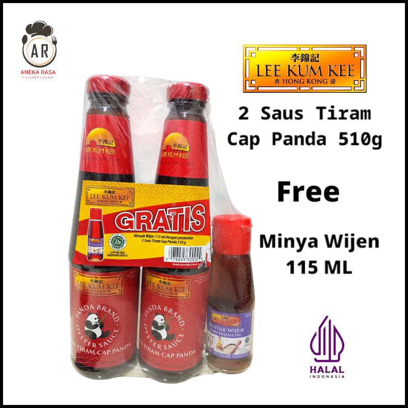 Lee Kum Kee Saus Tiram Oyster Sauce Cap Panda 510 g Free Minyak Wijen Sesame Oil 115 ml