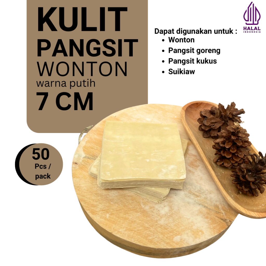 

Kulit Pangsit Spesial | isi 50pcs | 7 Cm | Pangsit Ayam Frozen (Kotak) | Kulit Gyoza | Kulit Pangsit Kotak lentur | Kulit wonton | HALAL | lembut anti lengket | pangsit suikiaw 7 cm | Cocok Digoreng Direbus Dikukus | PANGSIT BEKU FROZEN SIOMAI SHIU MAI
