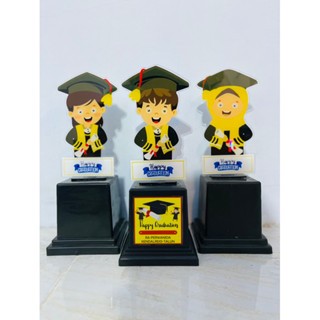 Piala Wisuda TK Plakat Wisuda Anak Akrilik Custom Model Happy Graduation model W1