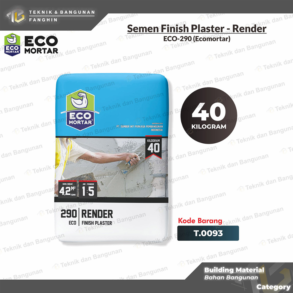 SEMEN ECO MORTAR INSTAN ECO - 290 ECO-290 FINISH PLASTER RENDER 40KG 40 KG