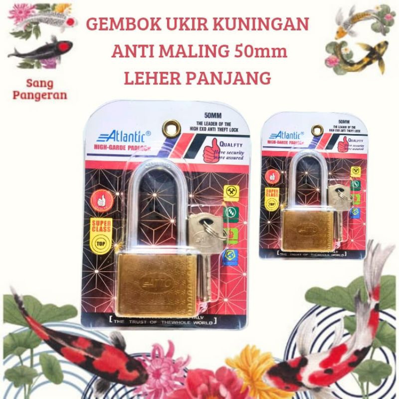 Gembok Anti Maling/Gembok Baja Kuningan 50mm panjang