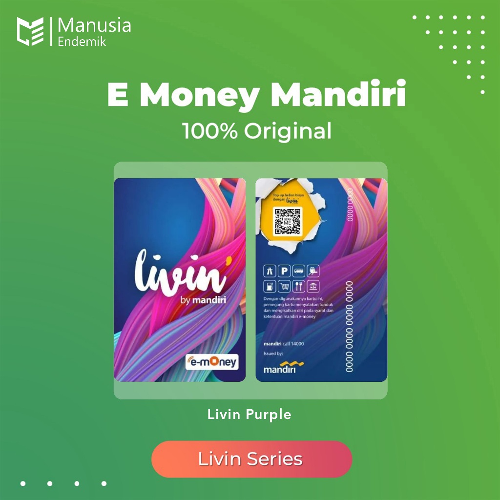 Emoney Mandiri | E Money | E Toll | Livin | Flazz | Tap Cash | Brizzi | emoney | e-money | Original