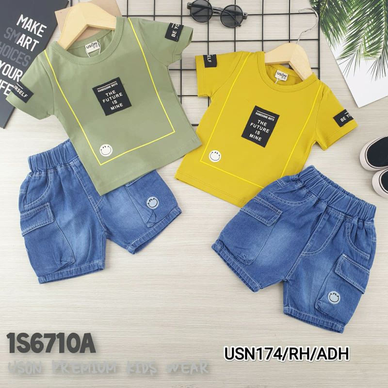 USON Baby 0-6 Bulan/Setelan Oblong Celana Jeans Baby USON