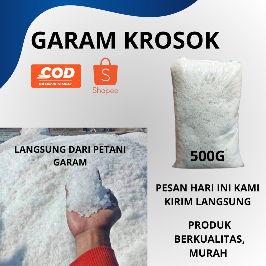 

Garam Krosok 500G Langsung Dari Petani Garam Harga Terjangkau, Kualitas Terjamin!