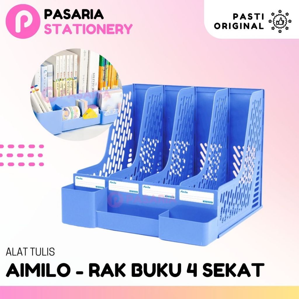 

RAK BUKU Aimilo Tempat Dokumen/Buku/Map File Organizer Serbaguna 4 Sekat