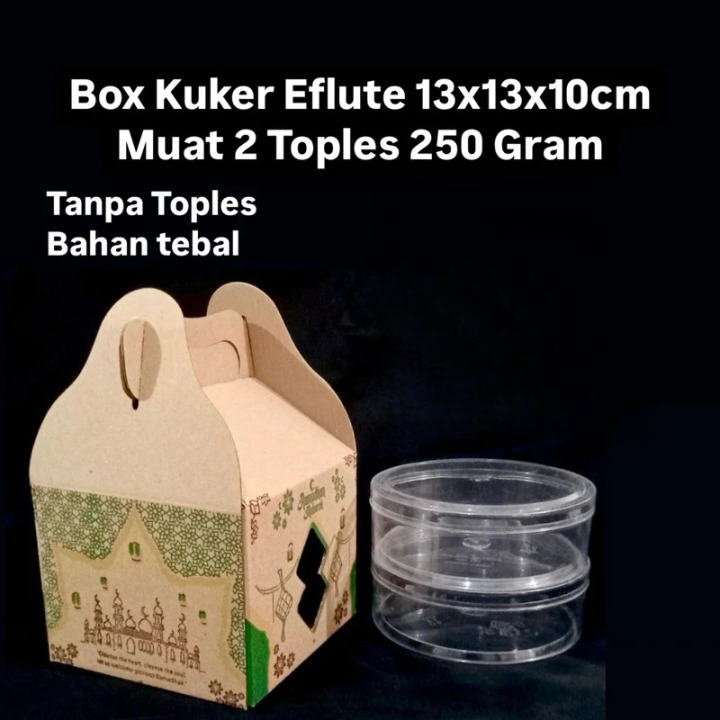 

Box Kuker Eflute Muat 2 Toples 250 Gram Dus Hampers Lebaran Idul Fitri 13x13x10cm