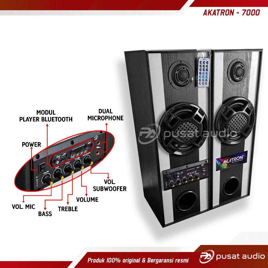 Speaker aktif bluetooth karaoke sound 6.5 INCH inchi subwoofer AKATRON TYPE 7000