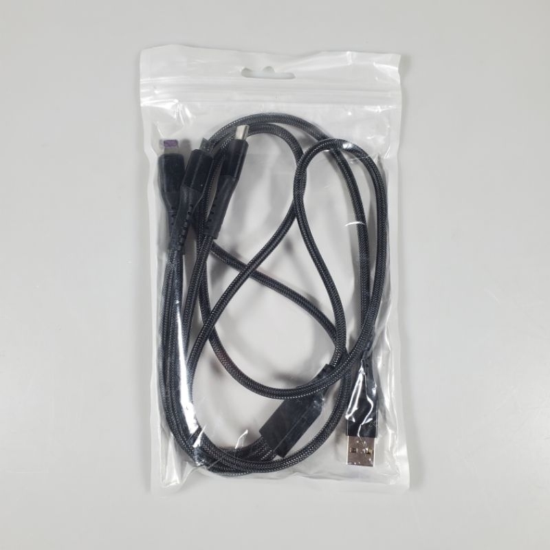 Kabel Data 3in1 Type C Micro Lighting Fast Charging 66W 1.2M - T66