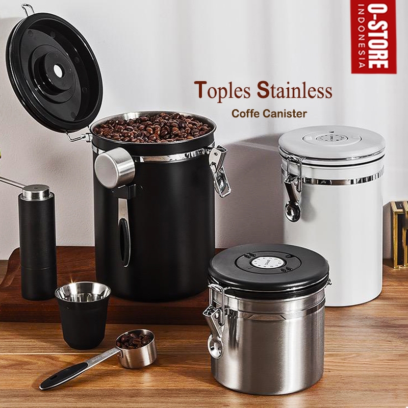 Toples Aesthetic Set Toples Kopi Gula Teh Tempat Bumbu Dapur Toples Kedap Udara Penyimpanan Kopi