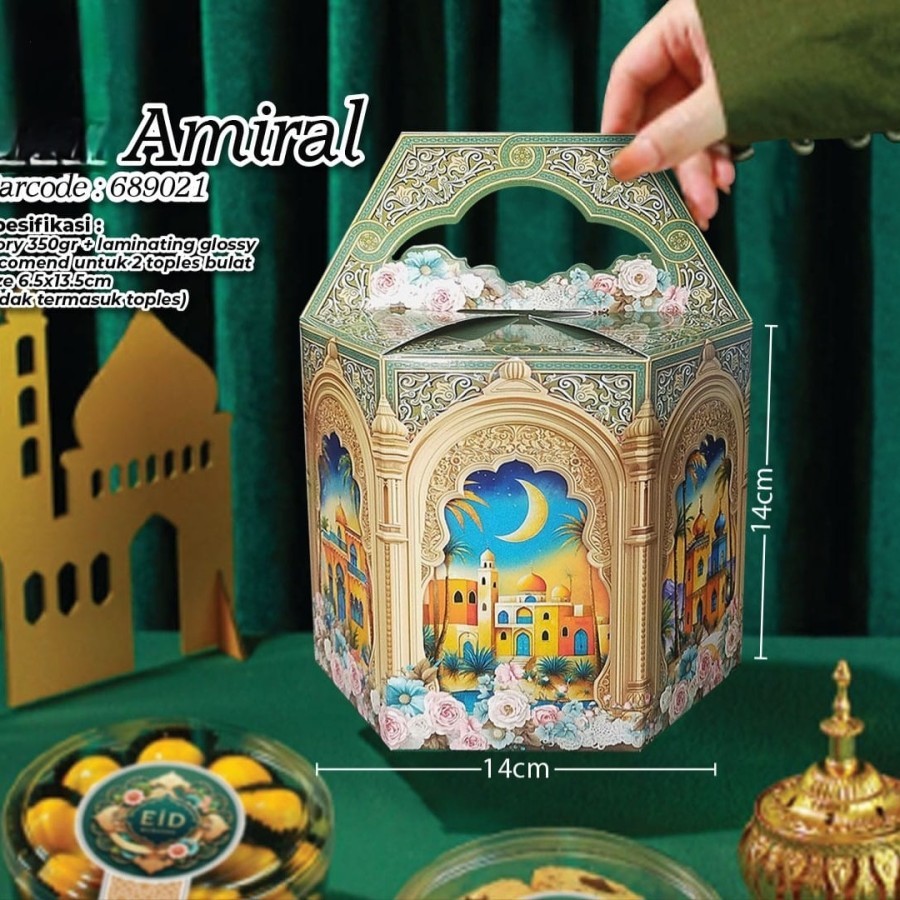 

Box Lebaran Amiral 2 Toples Bulat(6,5x13,5cm)14x14cm