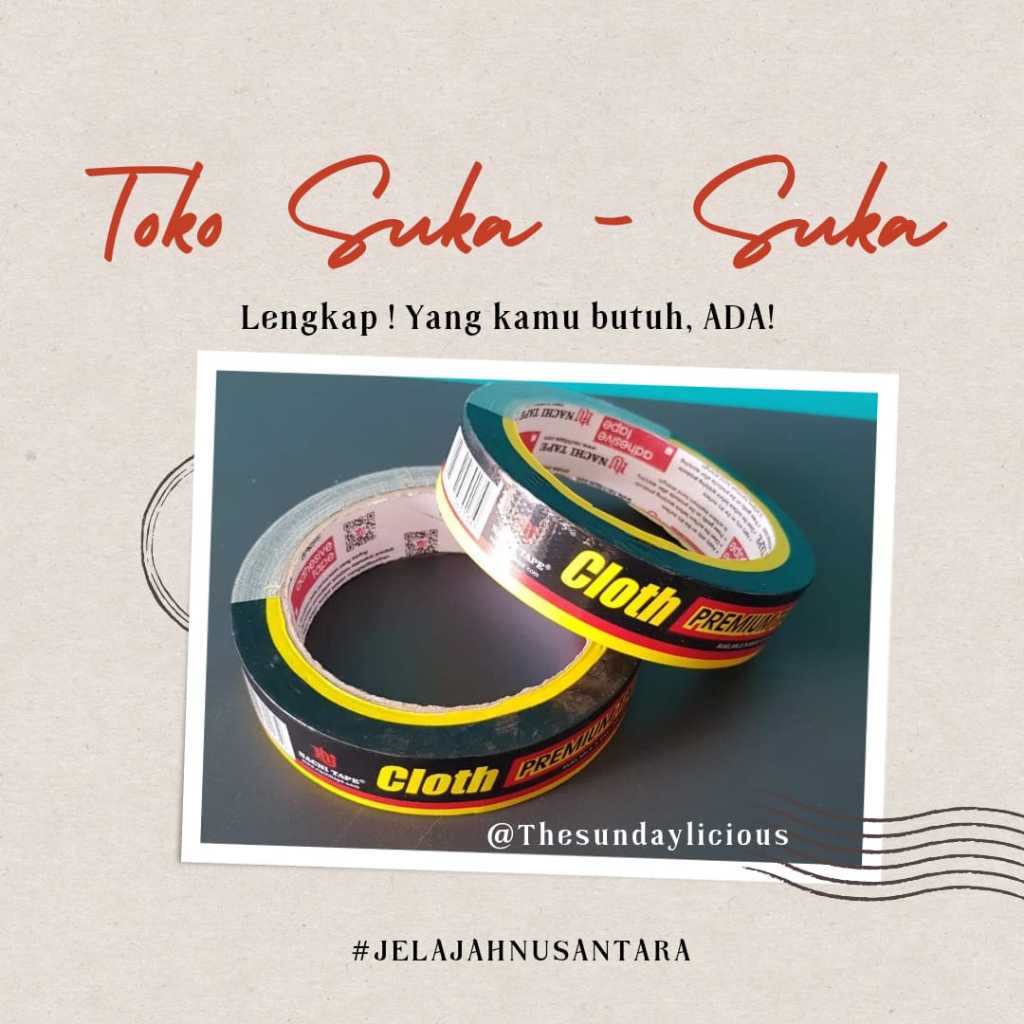 

LAKBAN KAIN HITAM ukuran 1 inch