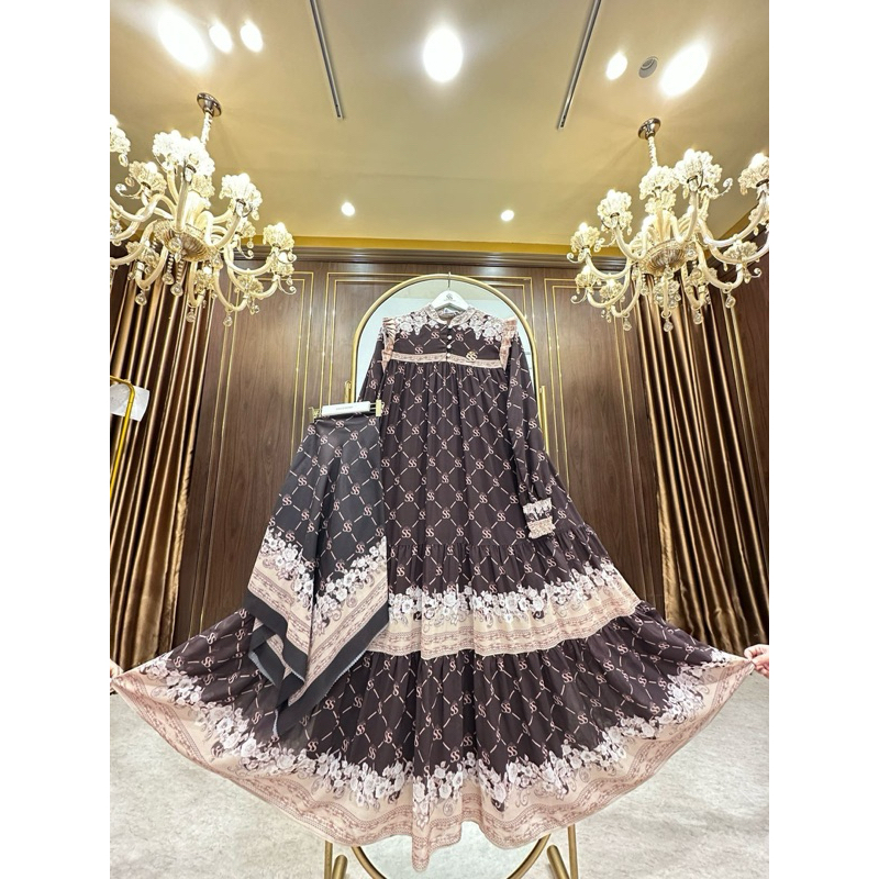 (bisa cod) ORI DRES SS MOTIF PREMIUM SS