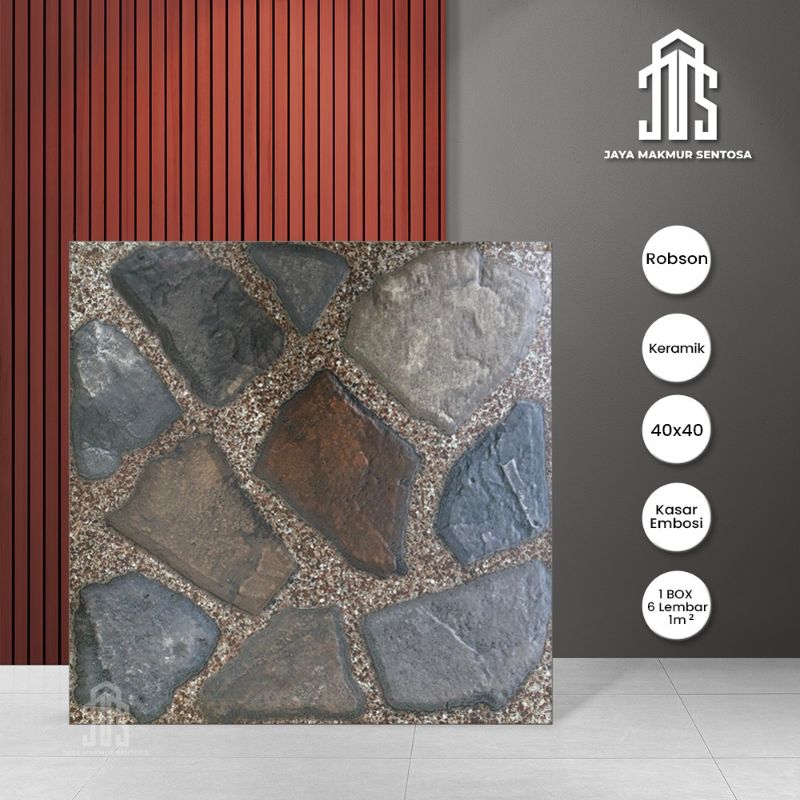 Keramik Lantai Motif Batu Robson 40x40