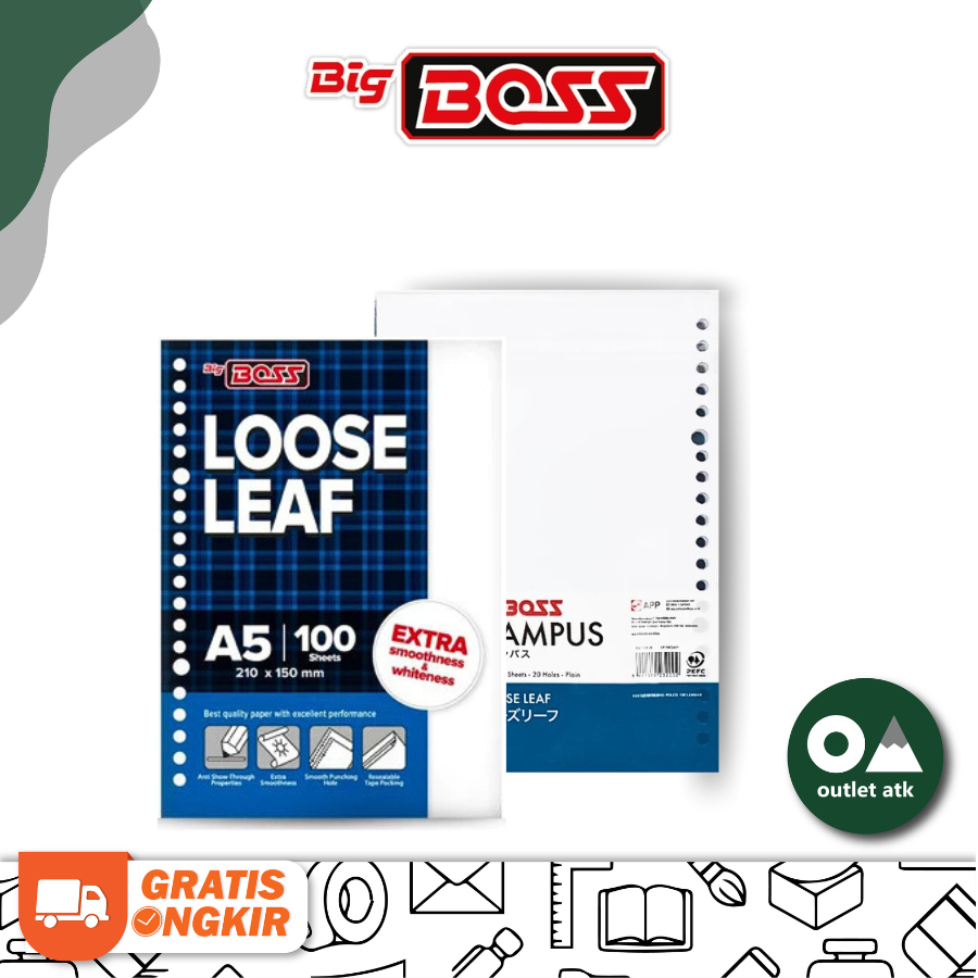 

Loose Leaf Polos A5 / Isi Kertas File Binder SIDU Big Boss isi 100