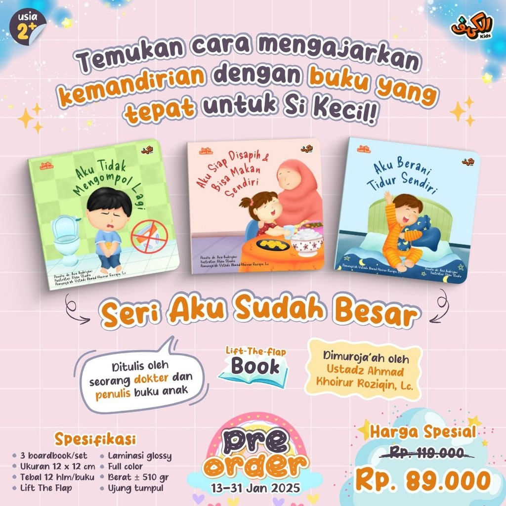 [Ready Stock] Seri Aku Sudah Besar (Dapat 3 Boardbook) Al Kahfi Kids Faceless - Aku Siap Disapih Bis