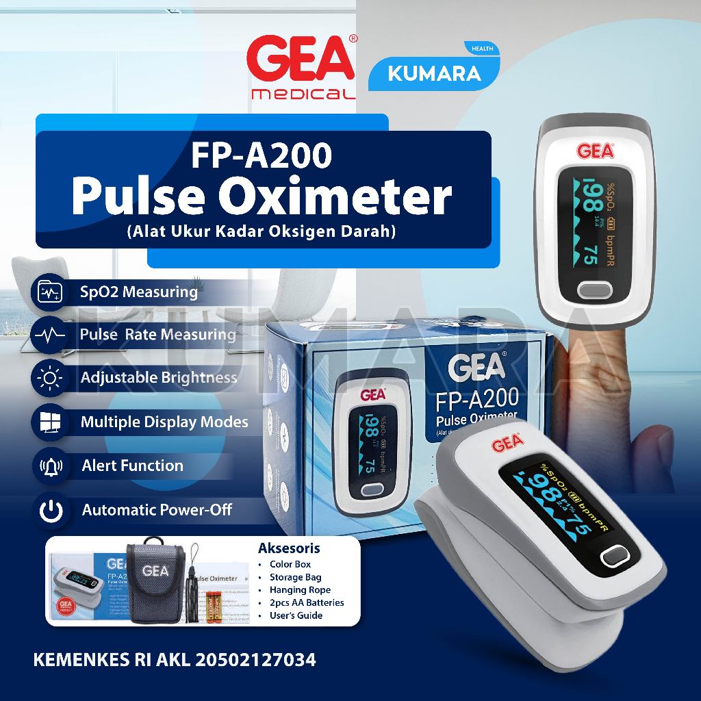 GEA - Fingertip Pulse Oximeter FP-A200 / Tes Saturasi Oksigen