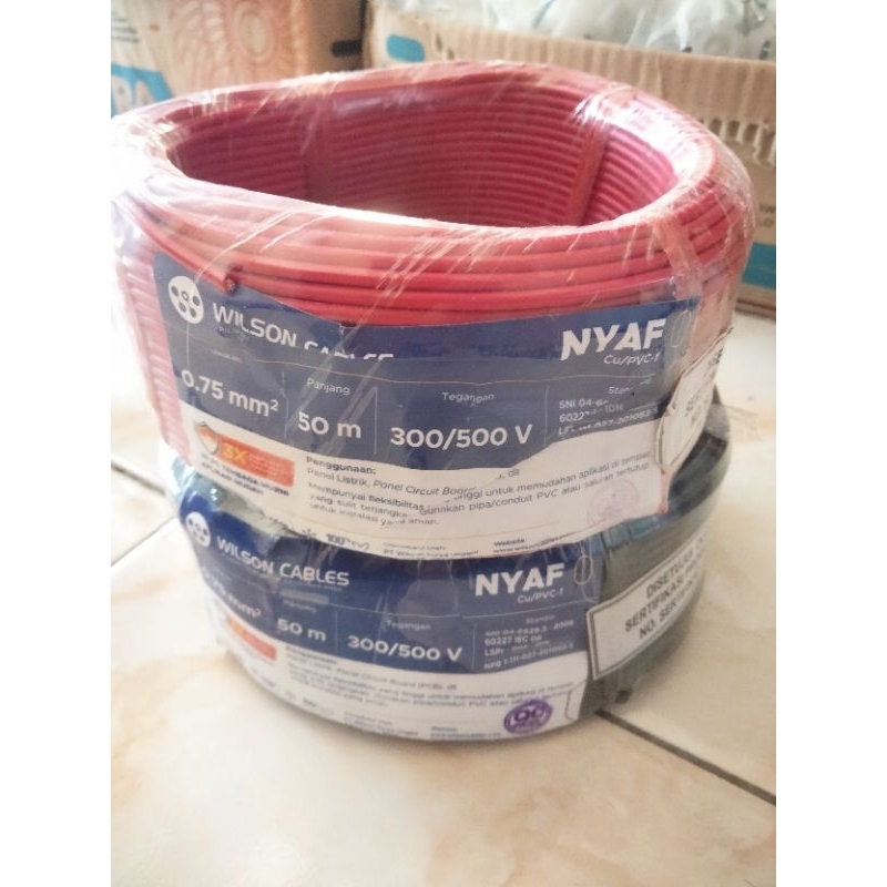 KABEL WILSON 0,75mm NYAF/SERABUT TUNGGAL 50meter