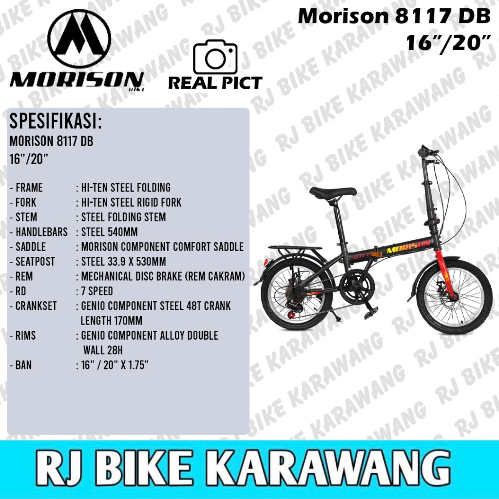 Sepeda Lipat Folding Bike 16 Inch & 20 Inch Morison 8117 DB