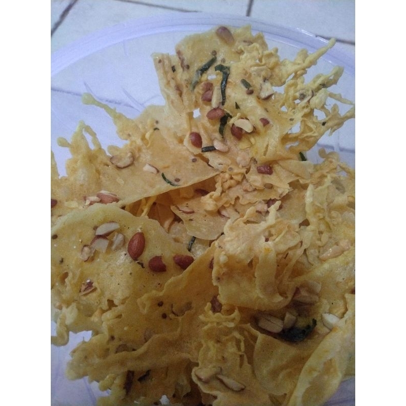 

rempeyek udang kering dan kacang 5liter