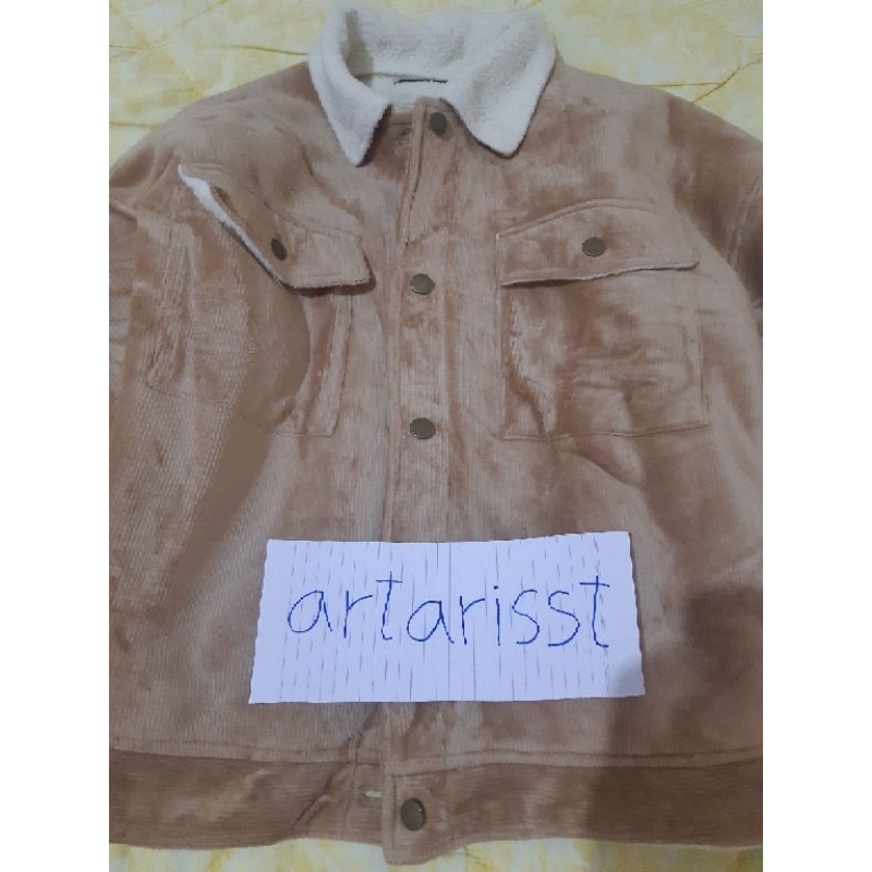 velvet corduroy sherpa jacket