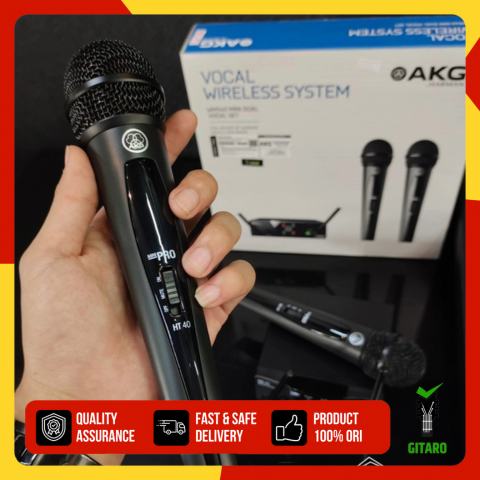 Mic Wireless System Pro AKG WMS40 WMS 40 PRO ISI 2 MIC WIRELESS ORI