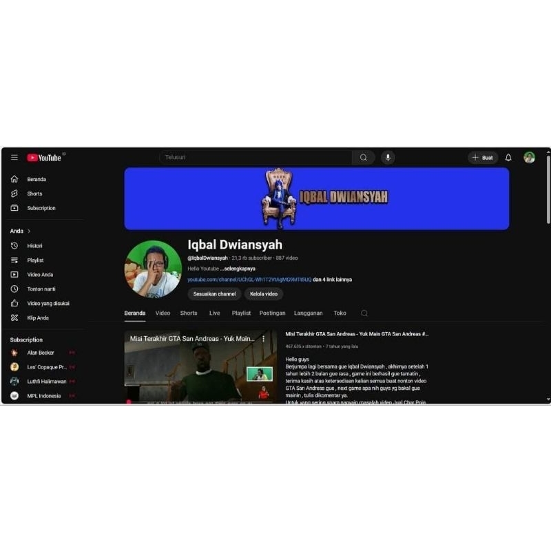 Channel Youtube Monetisasi Sudah Pin