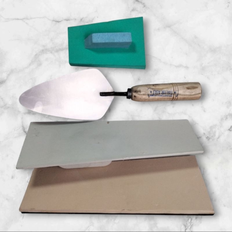 Pket acian tembok isi 4.sendok Galur, roskam PVC lapis spons, roskam PVC tidak lapis spons, spons ac