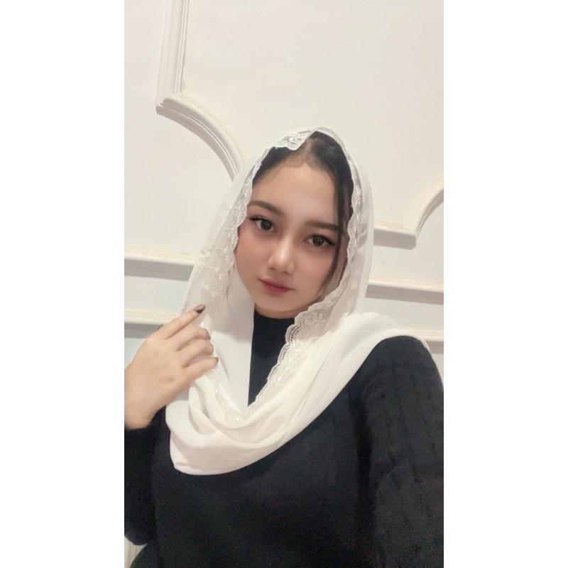 Hijab instant renda yeni wahid hijab kantoran hijab kondangan bahan ceruty