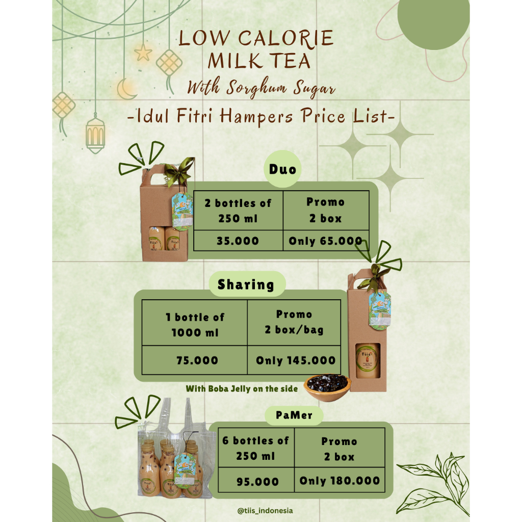 

Idul Fitri Hampers By Tiis Indonesia - Milktea with sorghum sugar