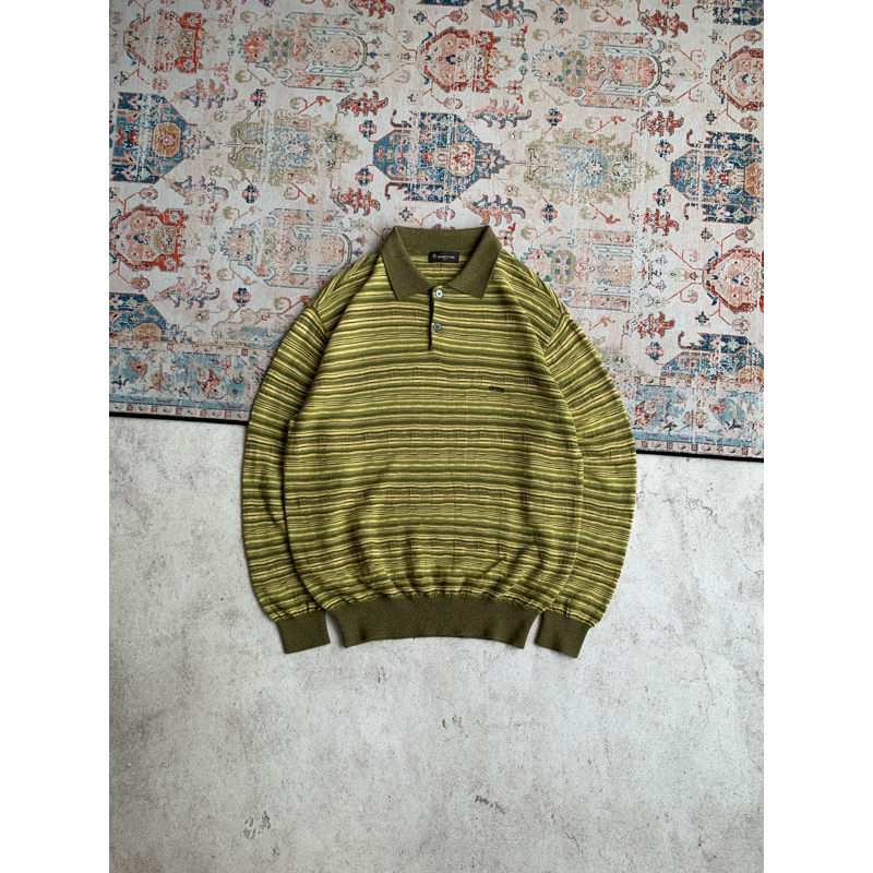 SECOND STRIPED HALFBUTTON KNITWEAR MANSTAR